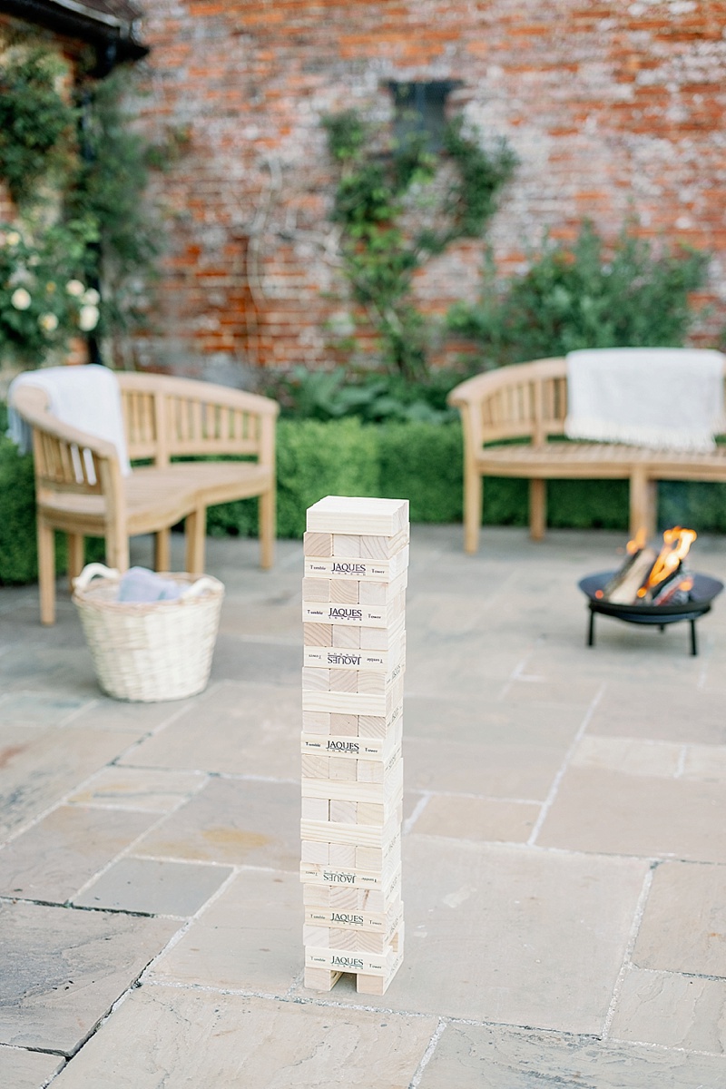 Giant jenga tumbling tower game for wedding reception ideas