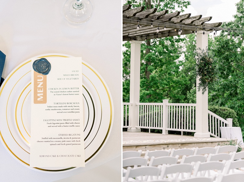 Classic Italian inspired wedding menu for reception food at Saude Creek Vineyards