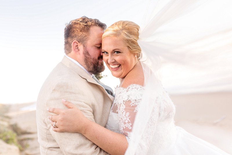 Beautiful Outer Banks beach wedding at Sanderling Resort in North Carolina for fall celebration