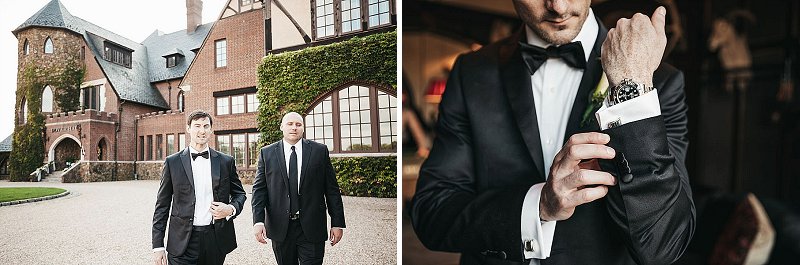 Dapper black tie tuxedos for classic wedding attire at Dover Hall in Virginia