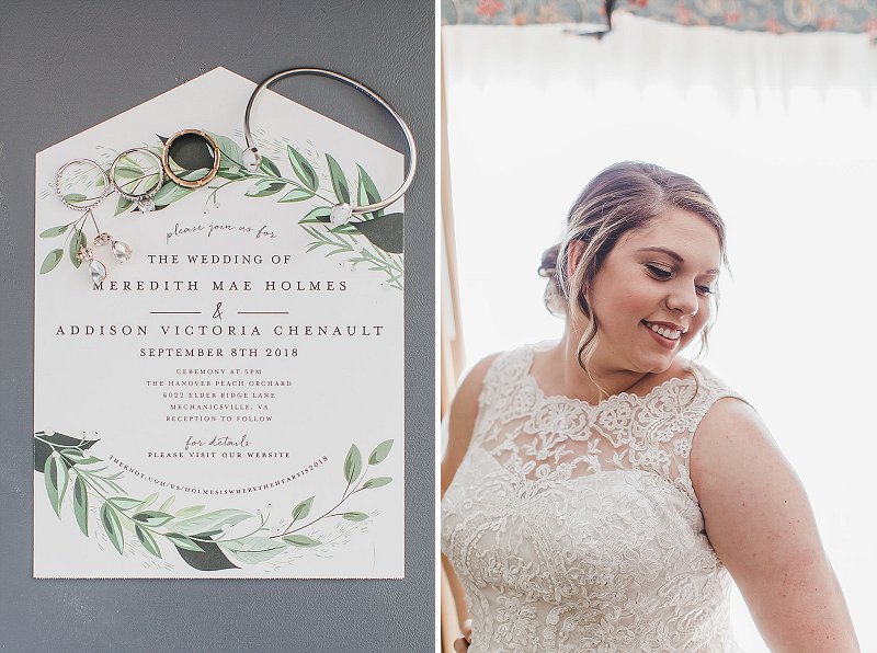 Classic rustic greenery invitation for outdoor Virginia wedding