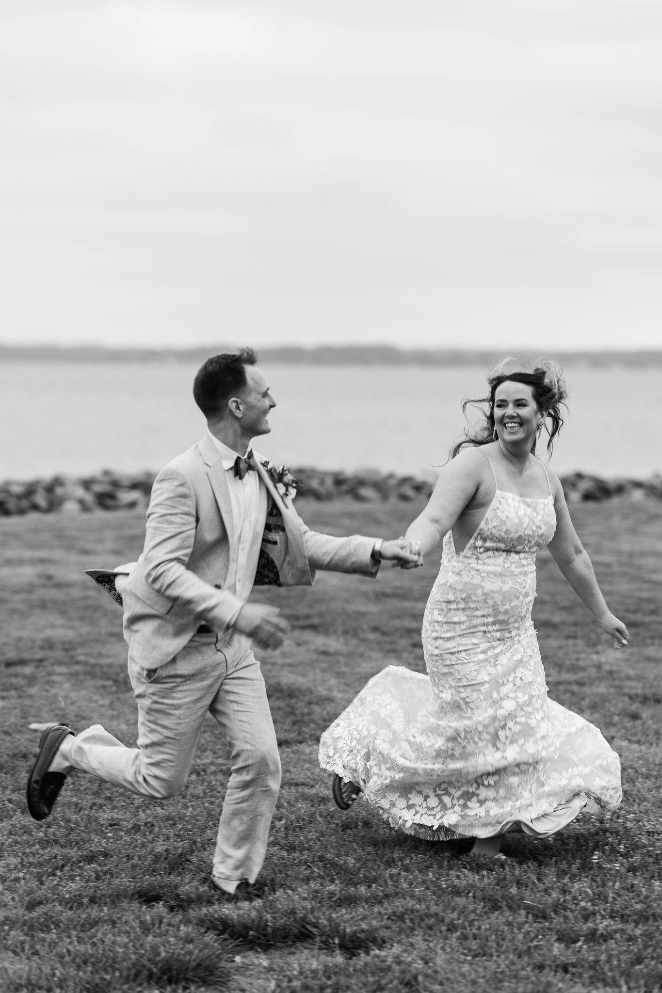 Happy bride and groom on their Virginia wedding day