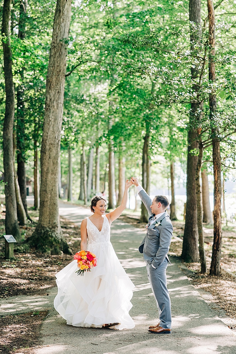 Orange citrus wedding ideas for this Boathouse at Sunday Park Richmond Virginia wedding